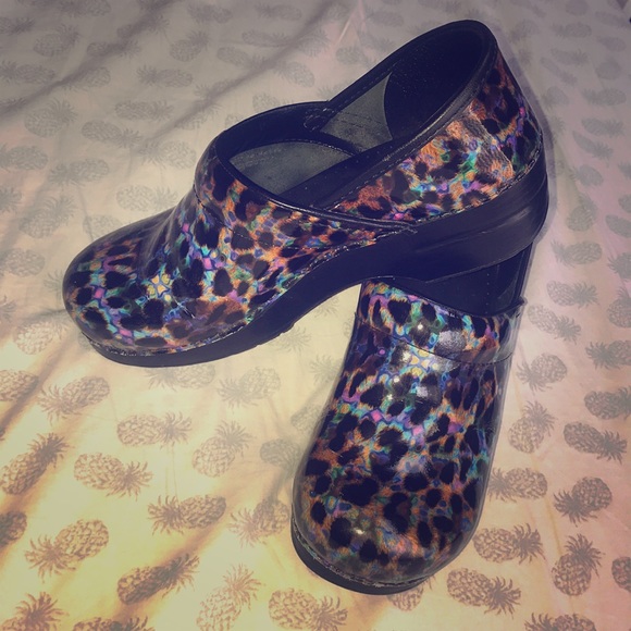 rainbow dansko clogs